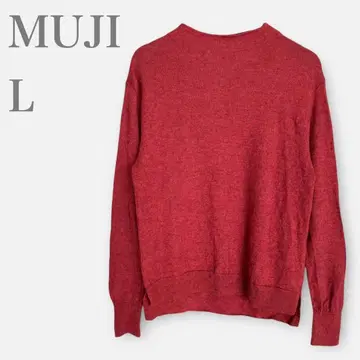 MUJI 무인양품 보틀넥 니트 스웨터 울 야크 혼방 레드 L