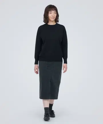 새상품 무인양품 코듀로이 내로우 스커트 XL 다크 그레이