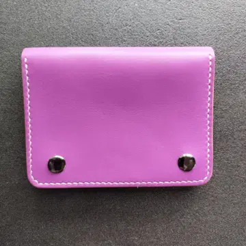 #퍼플 가죽 지갑 ( 고양이 로고 포함 )