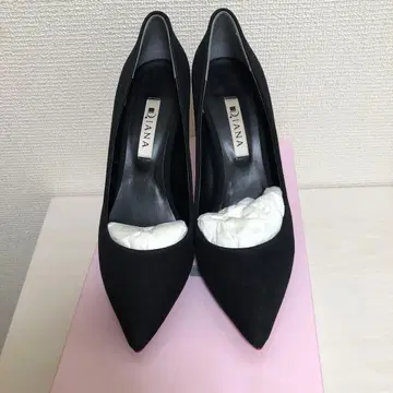 [ 미사용 새상품 ] Diana 블랙 스웨이드 레드 밑창 23.5cm