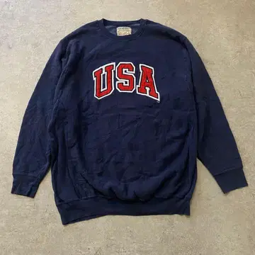 USA 로고 풀오버 스웨트 셔츠 2XL 네이비