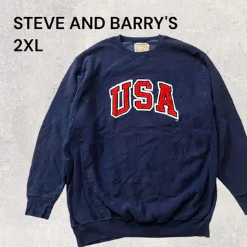 USA 로고 풀오버 스웨트 셔츠 2XL 네이비