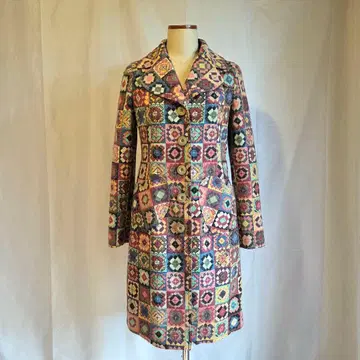 MOSCHINO JEANS 패치워크 패턴 롱 코트 보헤미안 히피