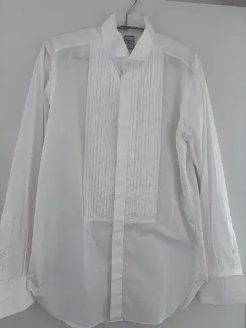 포멀 셔츠 윙카라 플리츠 히든 버튼 HITOYOSHI