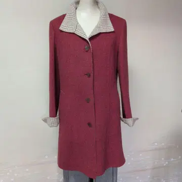 새상품급 리버 캐시미어 100% 울 코트 CRESTA 빨간색