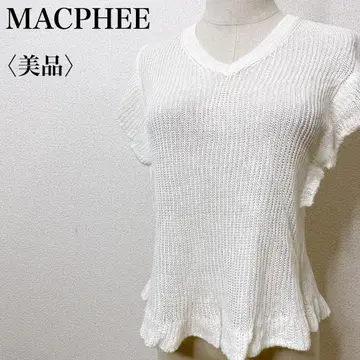 [ 새상품급 ] 맥피 코튼 썸머 니트 V넥 비침 시어 트렌드