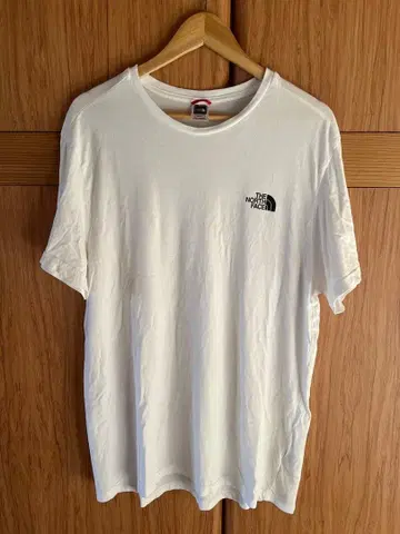 THE NORTH FACE 화이트 T셔츠 가슴 로고 남성용 XL