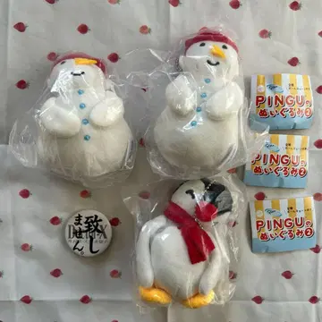 PINGU 봉제 인형 핑가 머플러 눈사람 Doctor-X 캔뱃지