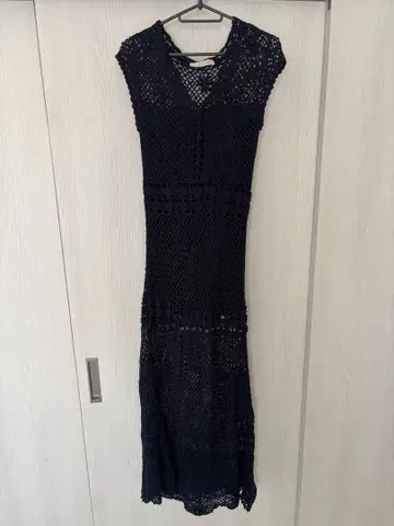 [ 새상품급 ] Snidel 스나이델 네이비 슬리브리스 롱 원피스 F