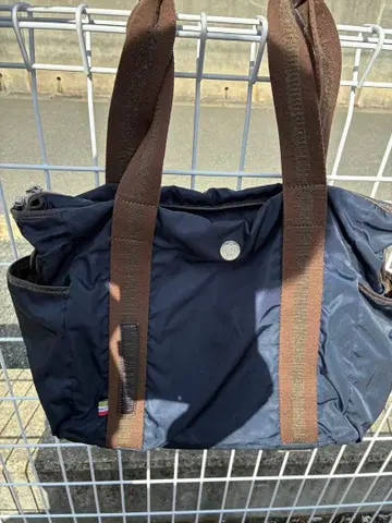 오로비안코 나일론 가죽 토트백