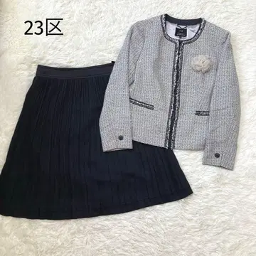 23구 포멀 슈트 노카라 자켓 플리츠 스커트 44