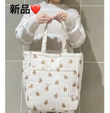 새상품 인기 젤라토 피케 베어 패턴 맘백 베이지