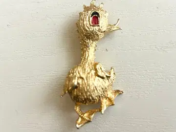 골동품 오리 병아리 애니멀 귀여운 동물의 vintage 브로치