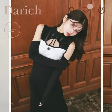 Darich 오프숄더 니트 미니 원피스