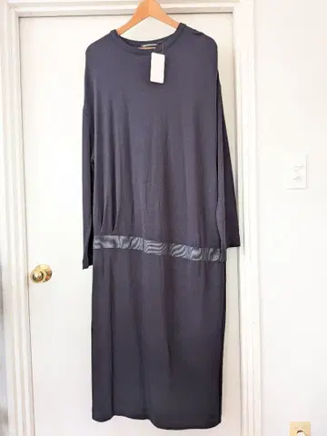 [ 미사용 ] 다크 네이비 롱 원피스 긴팔 XXL
