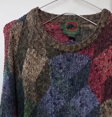 BOSTON 기하학 패턴 니트 스웨터 L