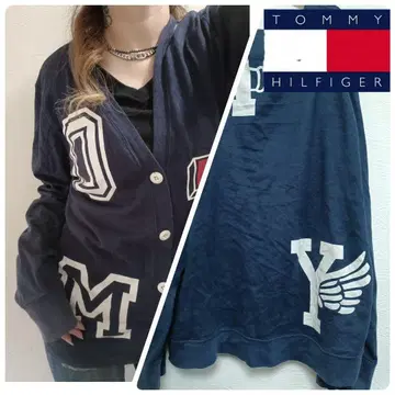 TOMMY HILFIGER 네이비 가디건 Y2K 90s 헤이세이