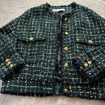 ZARA 노카라 트위드 자켓 EU 36