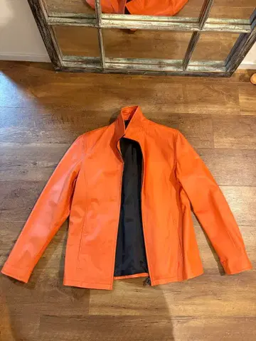 SCHAFFER 오렌지 가죽 자켓