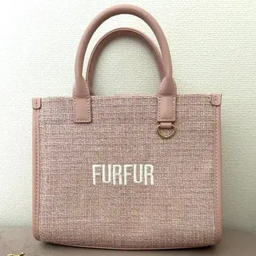 FURFUR 트위드 로고 토트백