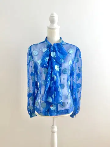 빈티지 쇼와 레트로 시스루 블라우스 M