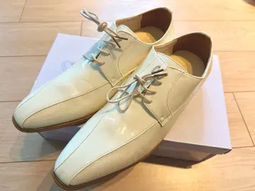 화이트 가죽 웨딩 에나멜 화이트 신발 27.5cm