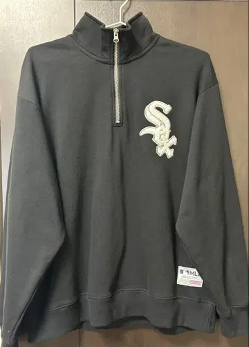 MLB 화이트삭스 블랙 하프 지퍼 트레이닝복 L