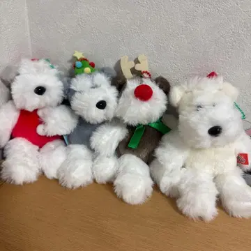 슈나와 밥의 크리스마스 봉제 인형 키링 LMC 4종 세트