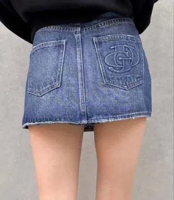 CYDA 데님 블루 타이트 스커트 S