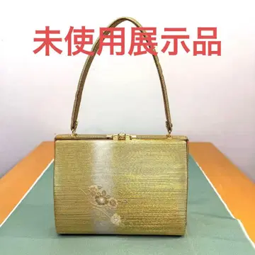 골드 컬러 꽃무늬 자수 핸드백