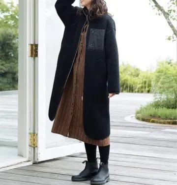 Sunny Clouds 칠흑의 보아 롱 코트 M