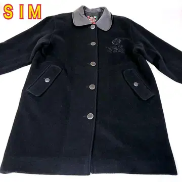 [ 새상품급 ] SIM 가죽 라펠 울 코트 울 자켓 vintage