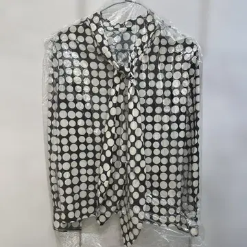 ANAYI 신상 도트 무늬 긴팔 셔츠 (리본 포함)