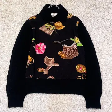 컨디션 최상 레오나르 터틀넥 니트 스웨터 모헤어 브랜드 블랙