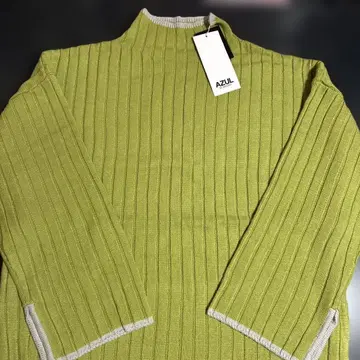 AZUL BY MOUSSY 리브 편직 하이넥 디자인 니트 스웨터