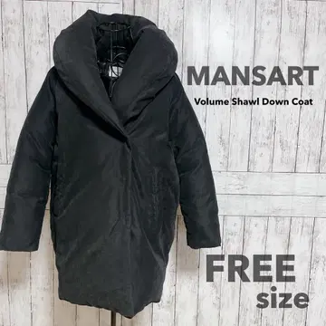 [ 새상품급 ] MANSART 맨사르 볼륨 숄카라 다운 코트 블랙