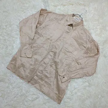 GOUJON 린넨 100% 긴팔 버튼 다운 셔츠 히요쿠 지타테 광택감 M