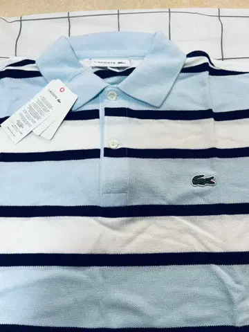 LACOSTE 클래식 핏 피케 셔츠 US XS 스카이블루