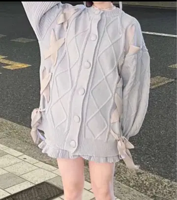 merry Jenny 니트 가디건 프릴 숏팬츠 셋업