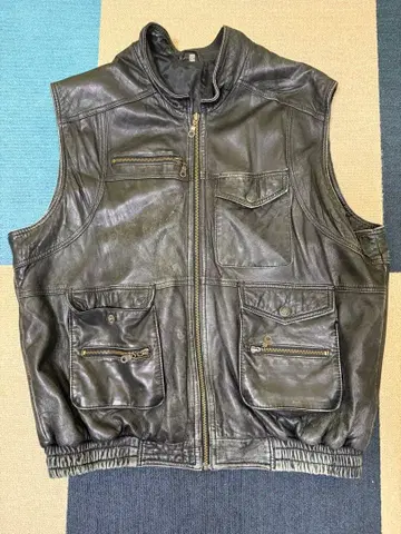 80s-90s 천연 가죽 램 가죽 베스트