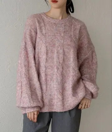 raffime 소매 볼륨 믹스 컬러 니트