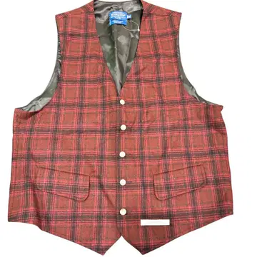 [ 미사용 새상품 ] 펜들턴 울 체크 베스트 빨간색 XL