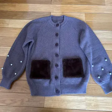 앤드러브 에코 퍼 포켓 가디건 S 사이즈