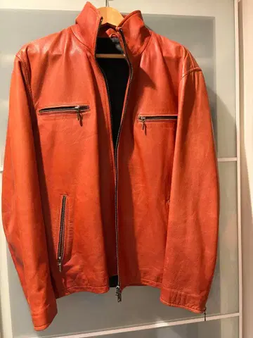 SCHAFFEN 오렌지 가죽 자켓
