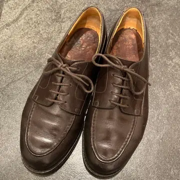 J M.WESTON 골프 다크 브라운 가죽 드레스 신발