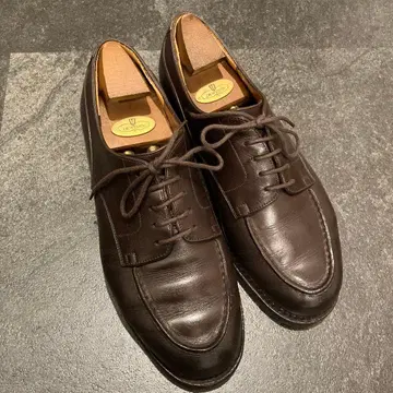 J M.WESTON 골프 다크 브라운 가죽 드레스 신발