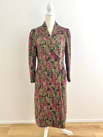 빈티지 쇼와 레트로 더블 브레스트 원피스 M 미사용