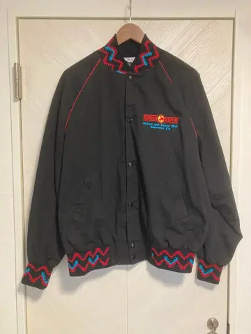 90's West Ark 허리 아크 자수 바시티 자켓