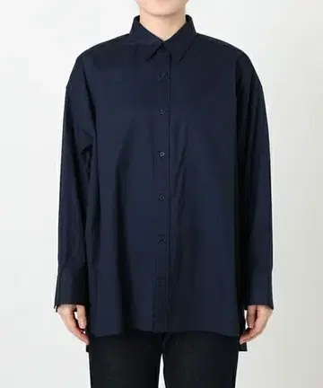택 포함 미사용 새상품 슬로브 이에나 파인 OX 오버 롱 셔츠 네이비