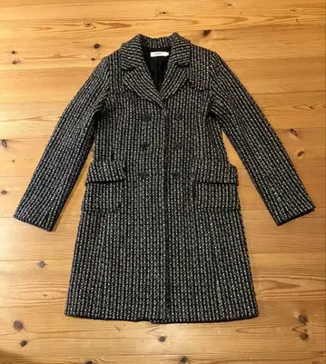 콩트와르 데코토니에 트위드 롱 코트